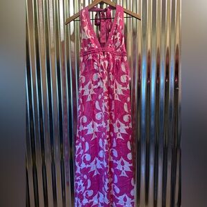 Banana Republic Pink and White Patterned Dress